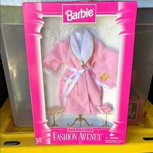 Vintage Barbie Fashion Avenue Pink and Gold Robe